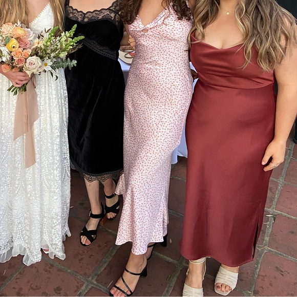 Bhldn rust cali satin cowl-neck midi dress - Picture 11 of 11